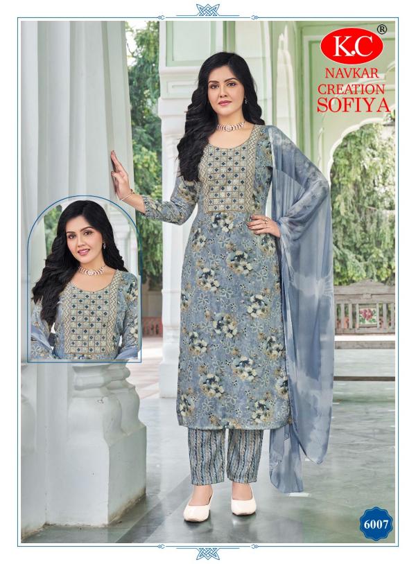 Kc Sofia Vol 6 Capsul Foil Printed Kurti Bottom With Dupatta